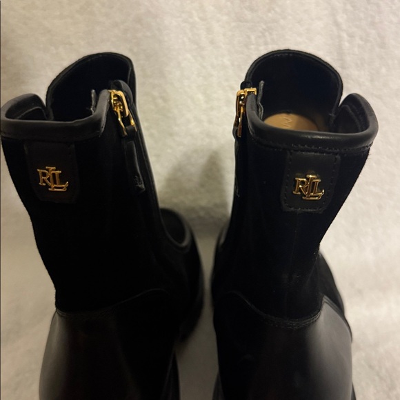 Ralph Lauren Black suede and leather Ankle Boots - Picture 6 of 10